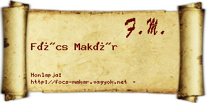 Föcs Makár névjegykártya